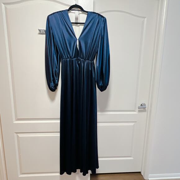 Bronx and Banco ZOE Gown Navy Blue Long Sleeve - Picture 2 of 6